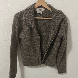 Laura Ashly country Brown Wool Cardigan